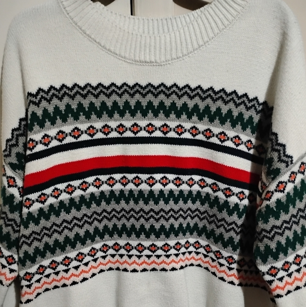 Tommy Hilfiger Knitted Sweater White with multicolor